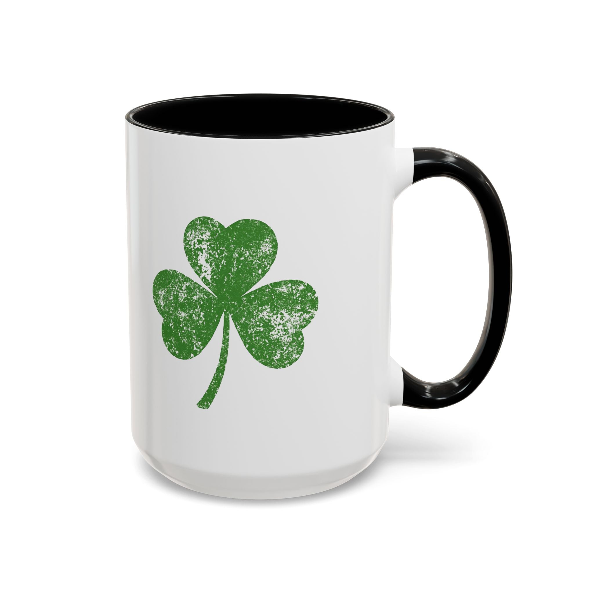 St. Patrick's Day Shamrock Accent Coffee Mug – Lucky Irish Green 11/15oz