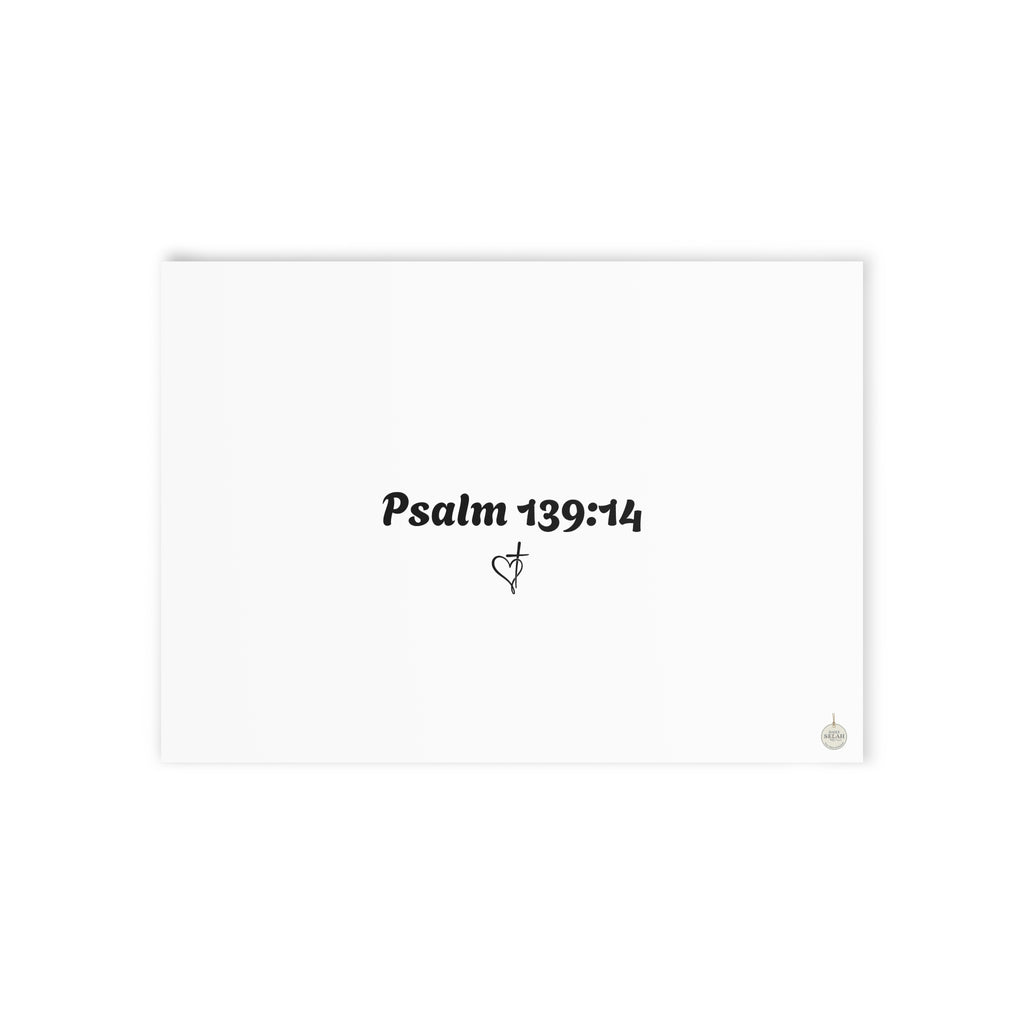 Christian Inspirational Card — “Fearfully & Wonderfully Made” Psalm 139:14 Religious Greeting