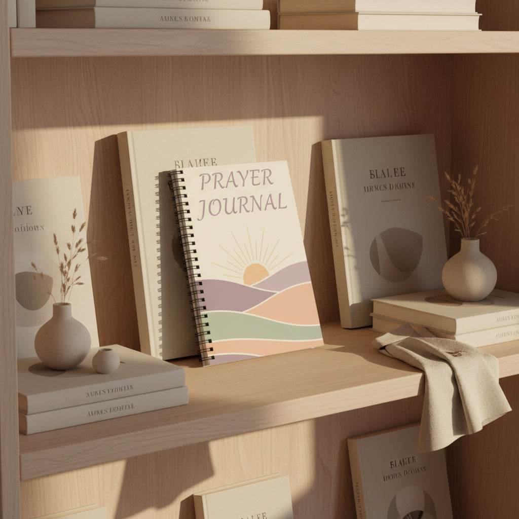 Prayer Journal Spiral Notebook — Sunrise Landscape Ruled Notebook for Reflection