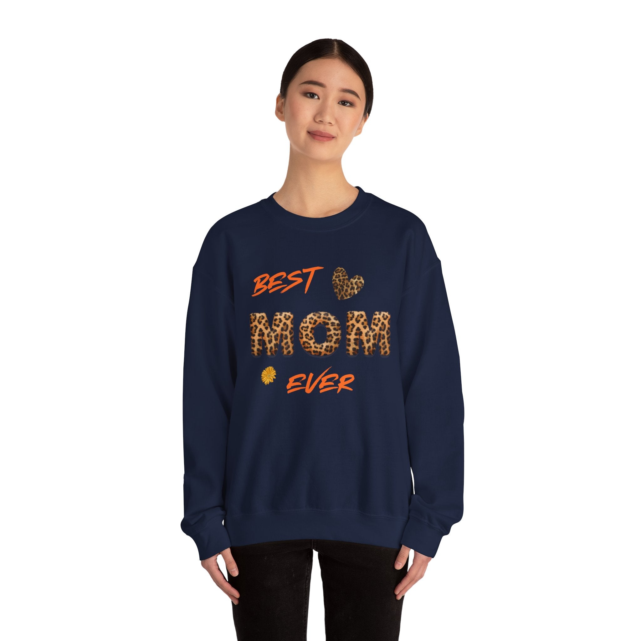 Leopard Print "Best Mom Ever" Sweatshirt | Mom Design Crewneck