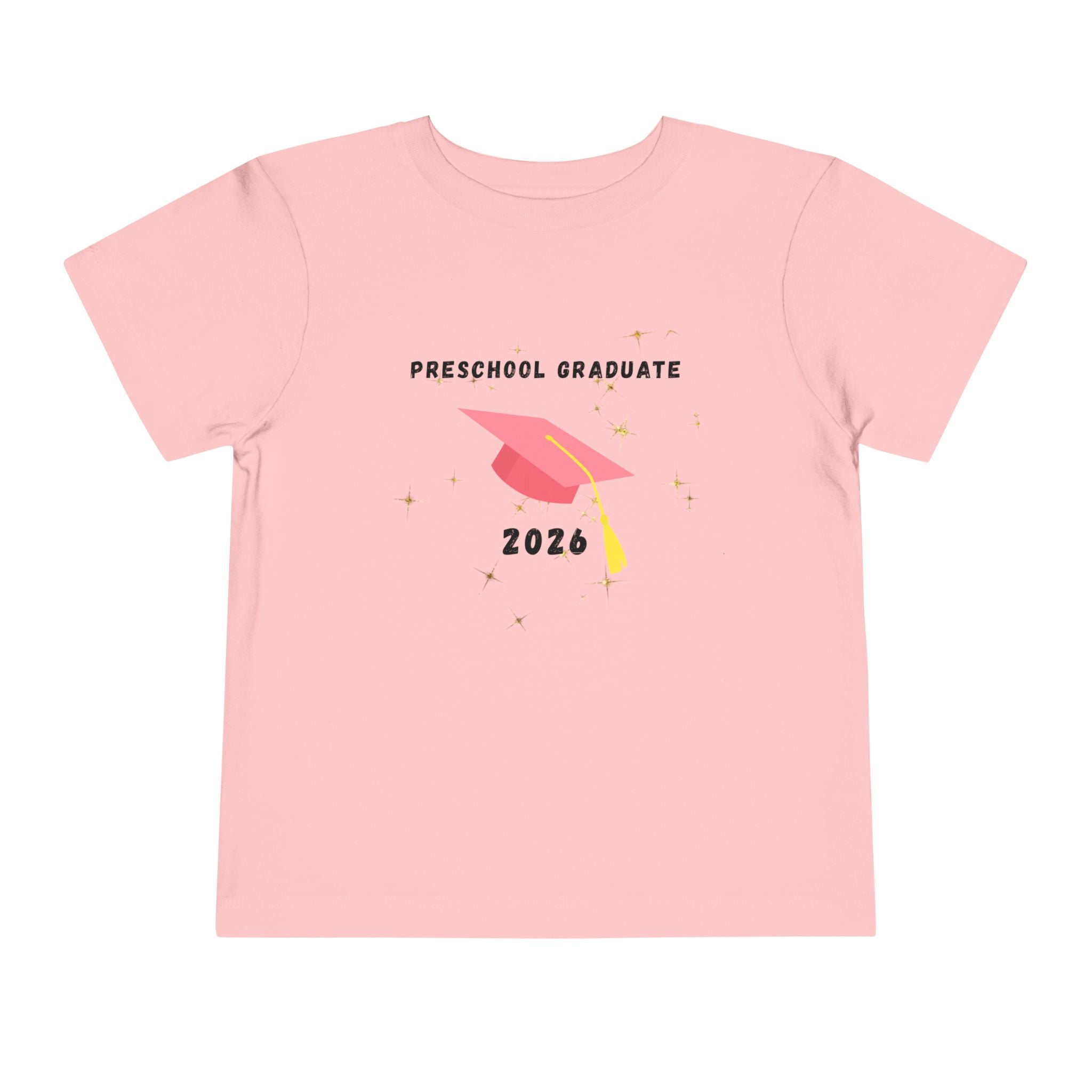 Preschool Graduate 2026 Toddler Tee — Pink Graduation Cap Shirt