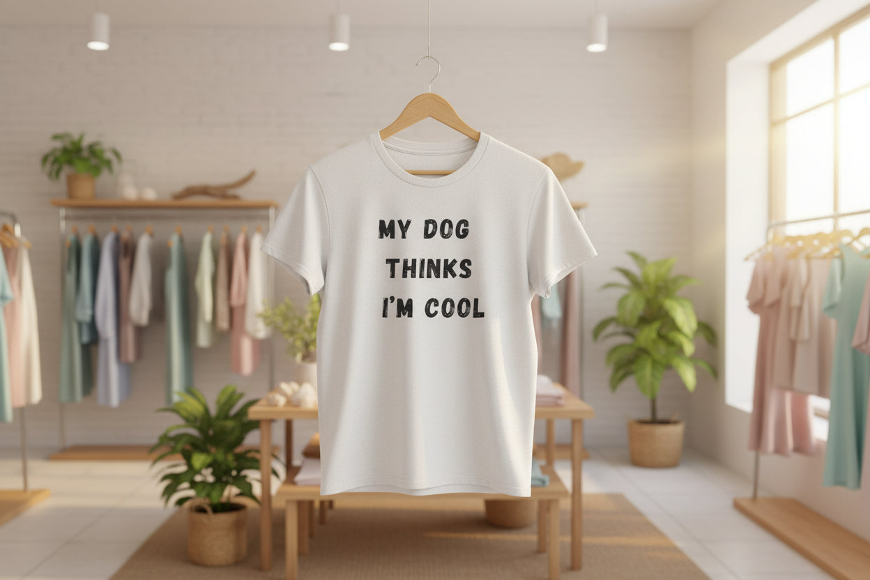 Dog Lover T‑Shirt — “My Dog Thinks I’m Cool” Graphic Tee