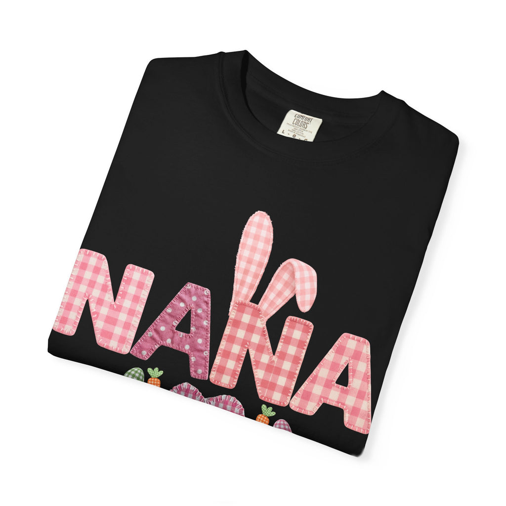 Nana Pink Gingham Heart Easter T-Shirt Comfort Colors
