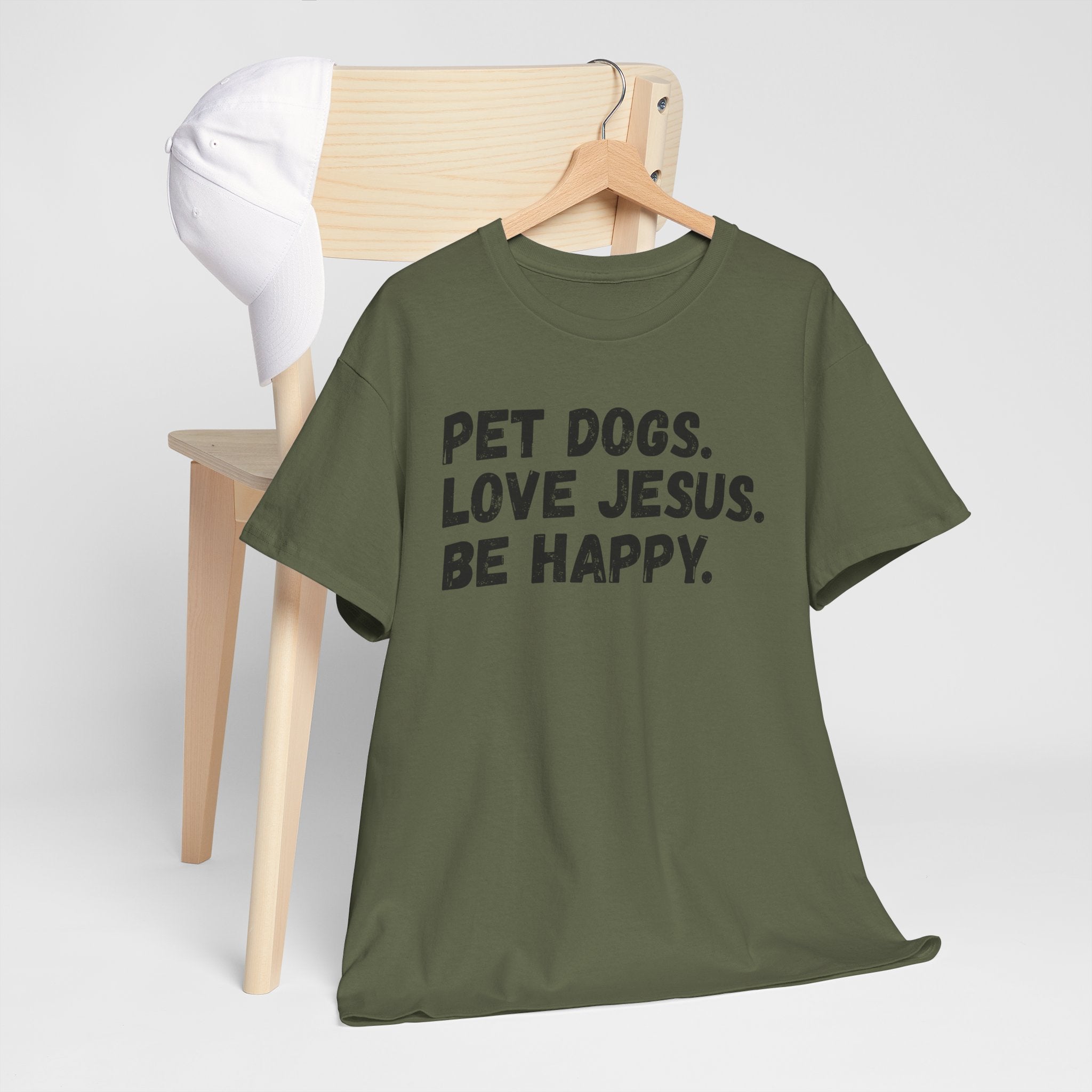 Pet Dogs. Love Jesus. Be Happy. T-Shirt