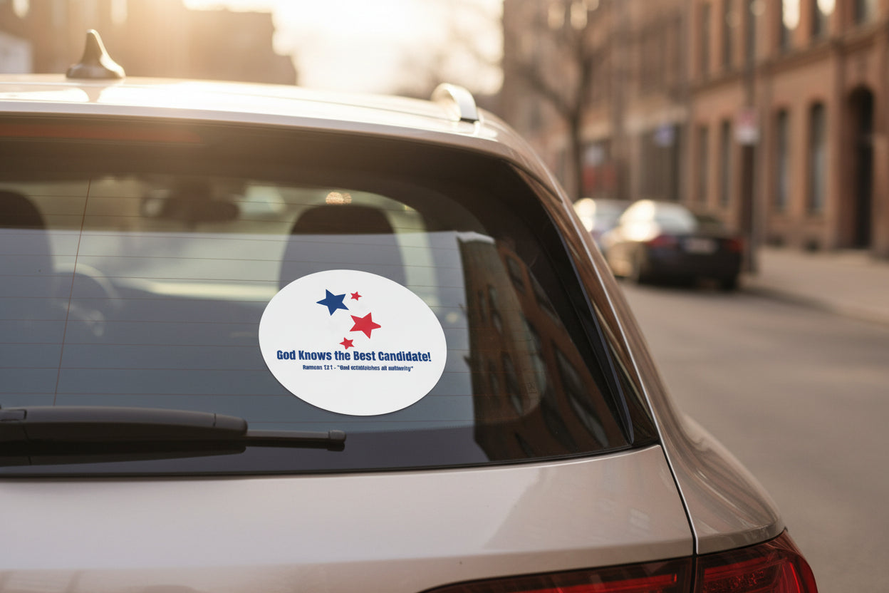 Vote! Gods Candidate Trust His Plan 2026 Round Sticker | Political Sticker