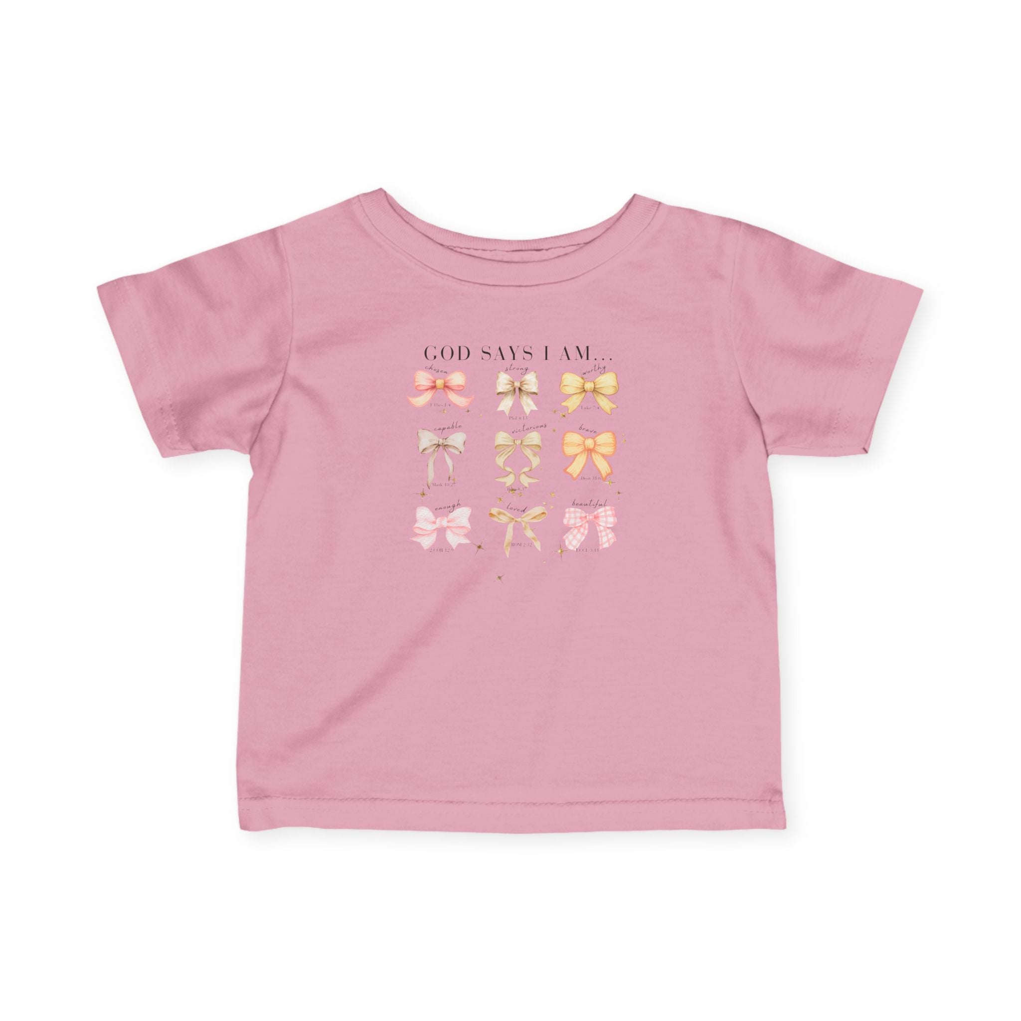 Infant Tee — Pastel Bows Baby Shirt God Say I Am...