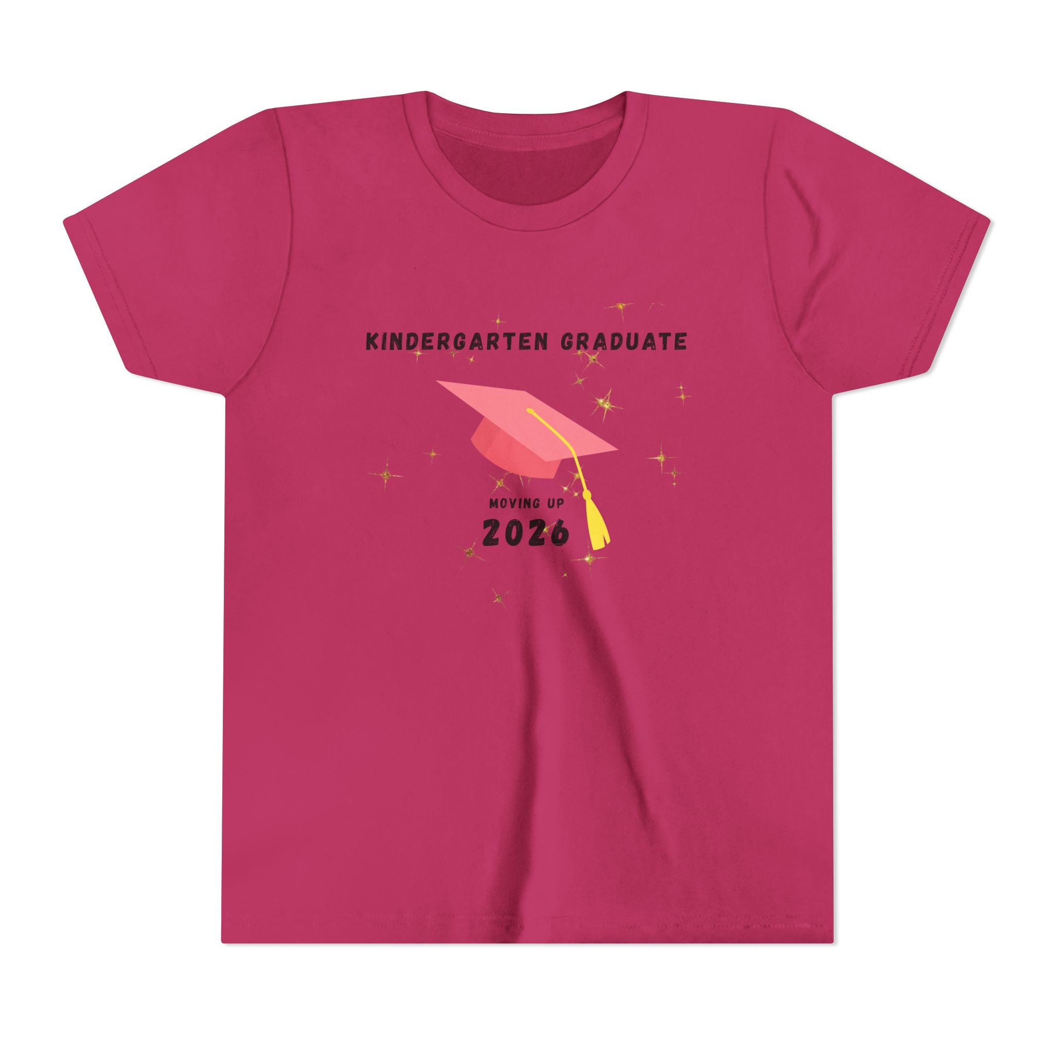 Kindergarten Graduate 2026 Youth Tee — Moving Up Graduation Cap Shirt