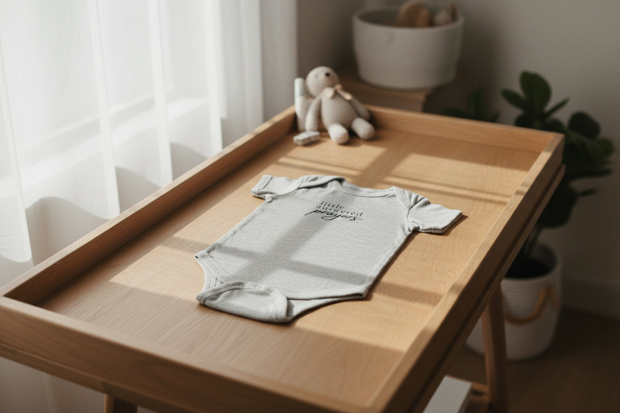 Infant Bodysuit "Little Answered Prayers" – Baby Onesie, Religious Newborn Gift