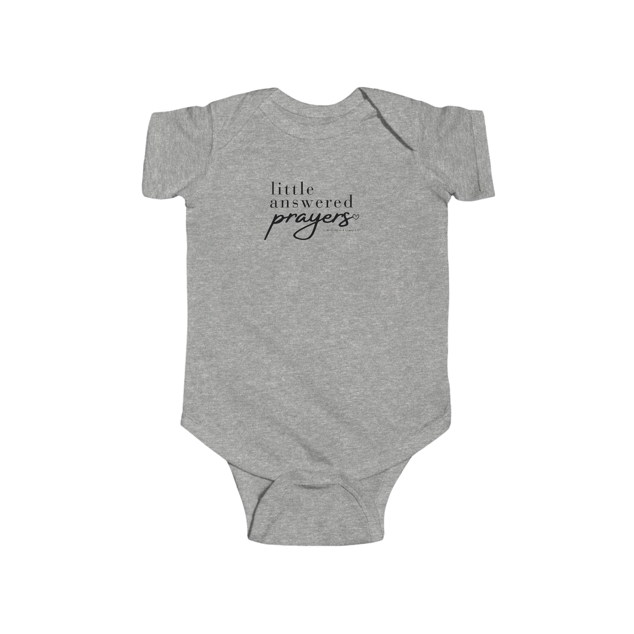 Infant Bodysuit "Little Answered Prayers" – Baby Onesie, Religious Newborn Gift