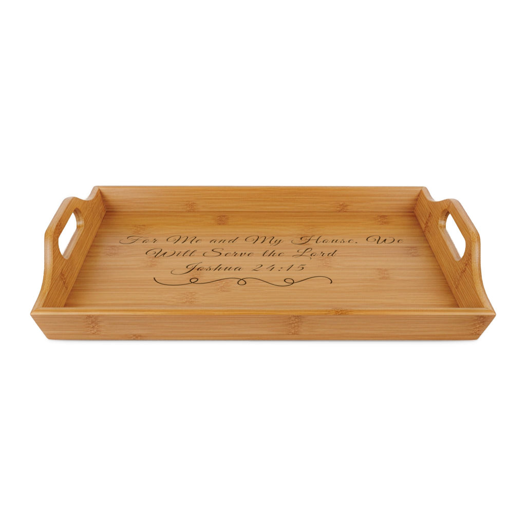 Personalized and Engraved Bamboo Serving Tray — Breakfast, Wedding & Housewarming Gift