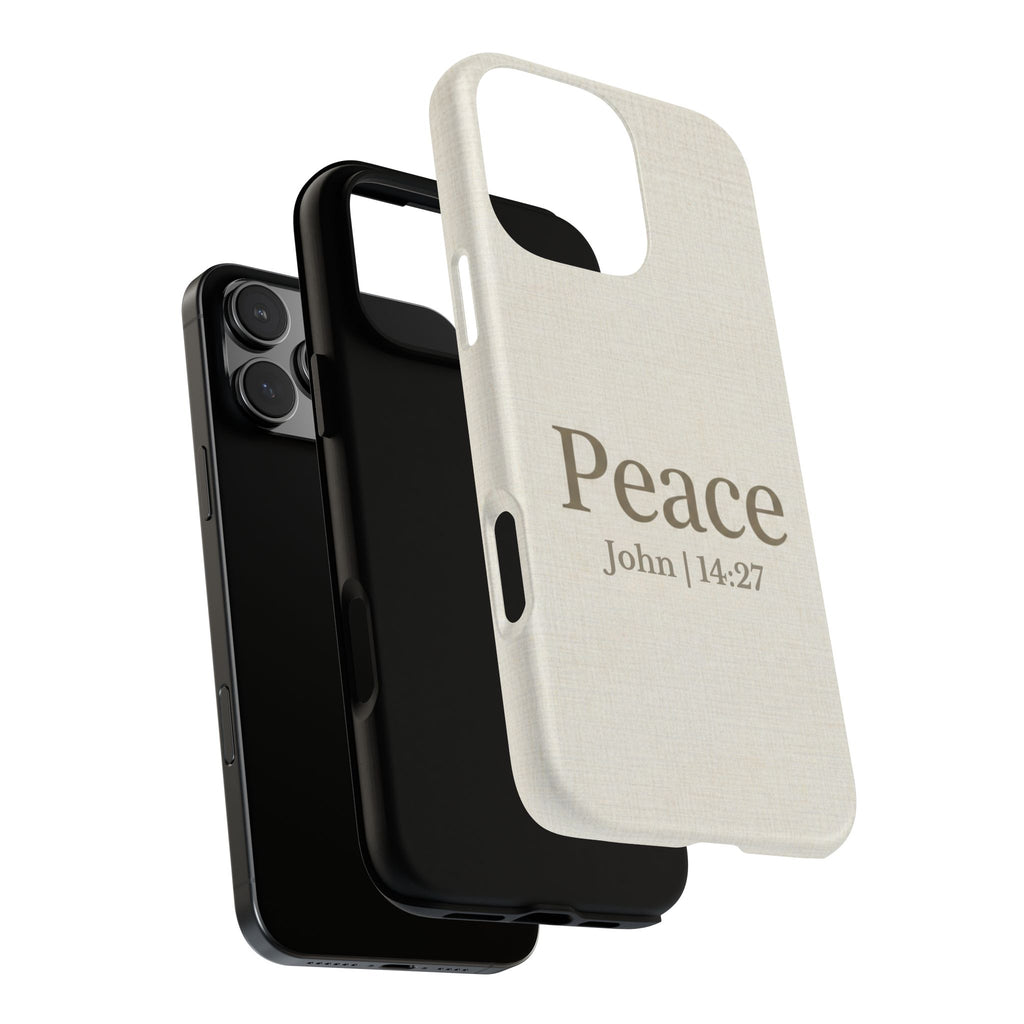 Peace (John 14:27) Phone Case — Minimalist Christian Scripture iPhone & Android Cover