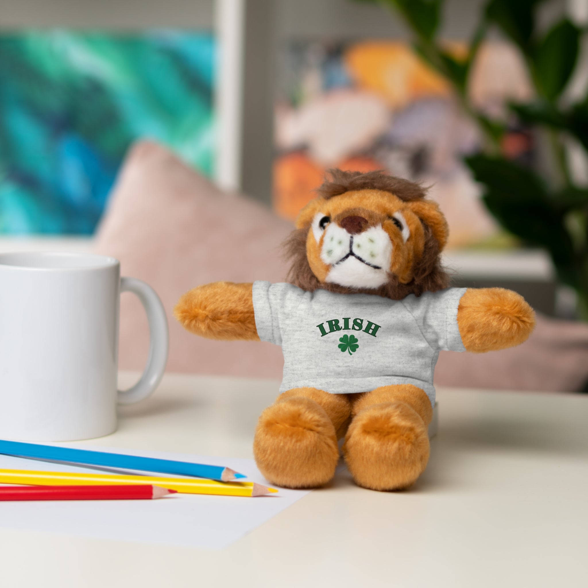 Irish Clover Teddy Bear with 'IRISH' Tee — St. Patrick's Day Plush Gift