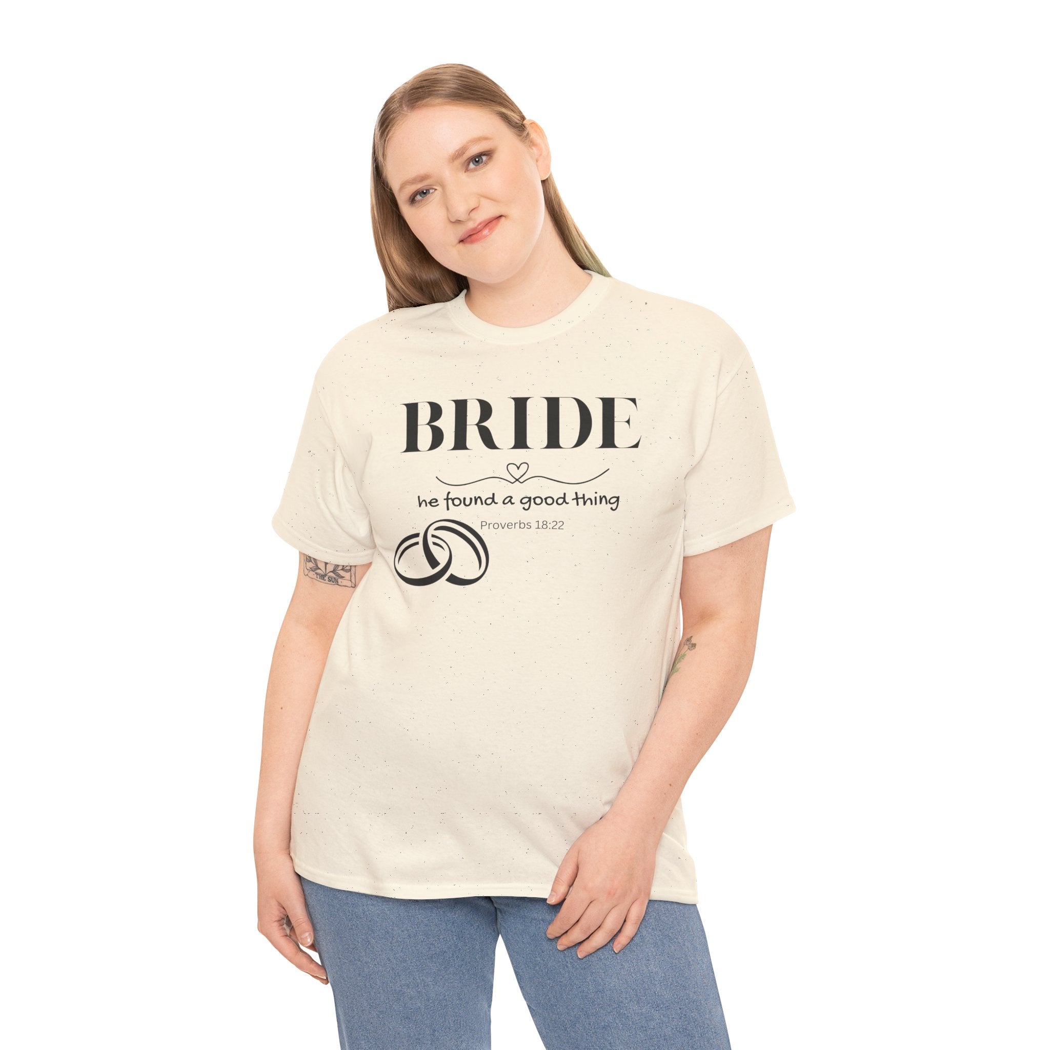 Bride T-Shirt — "We Found a Good Thing" Wedding Rings Tee - Christian - Personalized