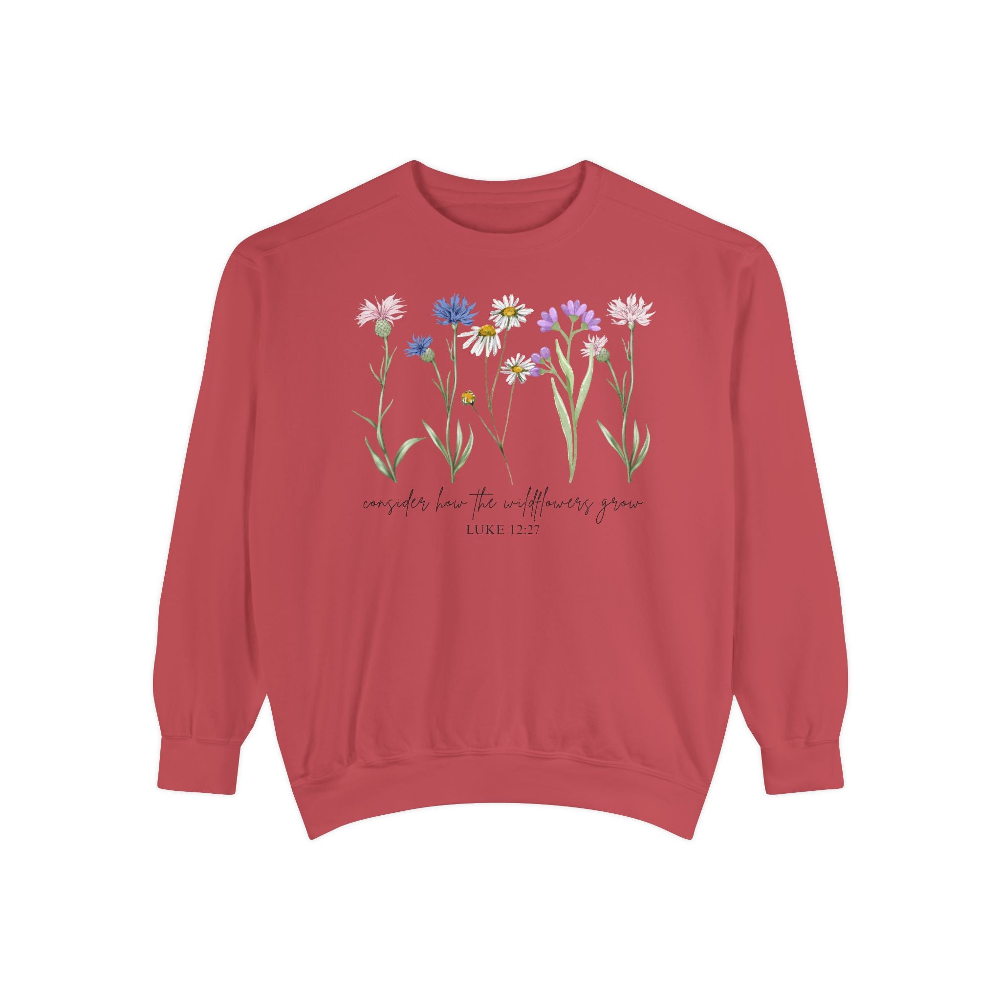 Floral Wildflower Sweatshirt — "comfort lies in allowing yourself to grow"