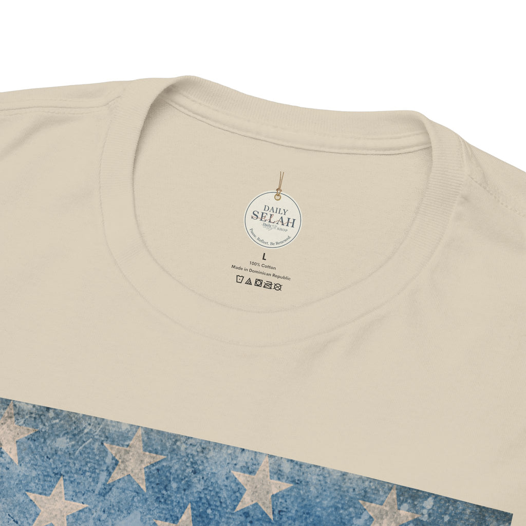 God First 250 Years Vintage American Flag  and Patriotic T-Shirt