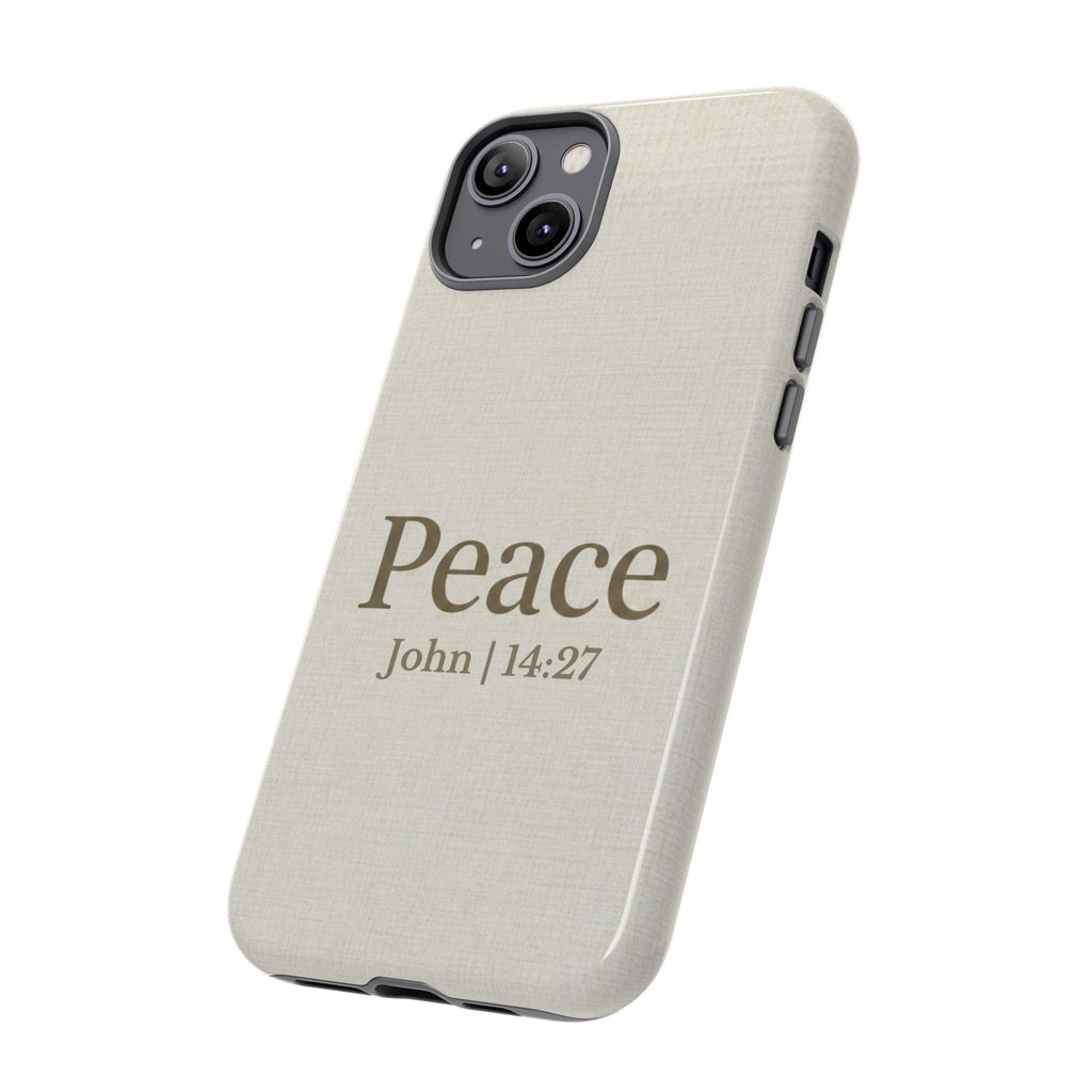 Peace (John 14:27) Phone Case — Minimalist Christian Scripture iPhone & Android Cover