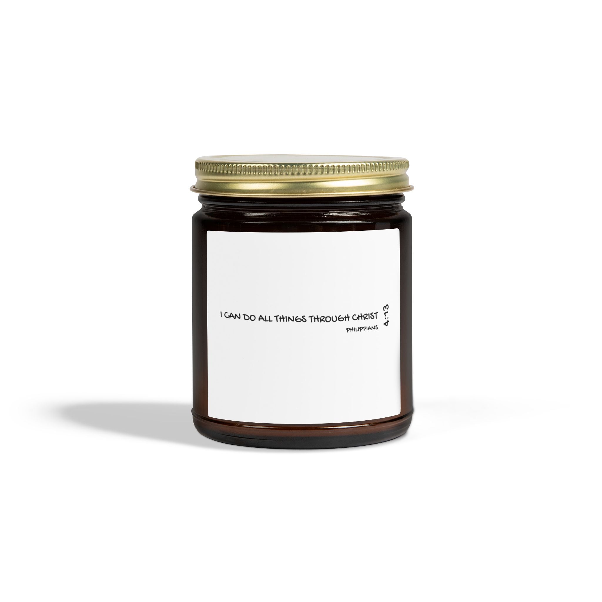 Coconut Apricot and Other Scented Candle (4oz/9oz) — Faith Inspirational 'I Can Do All Things' Jar Candle
