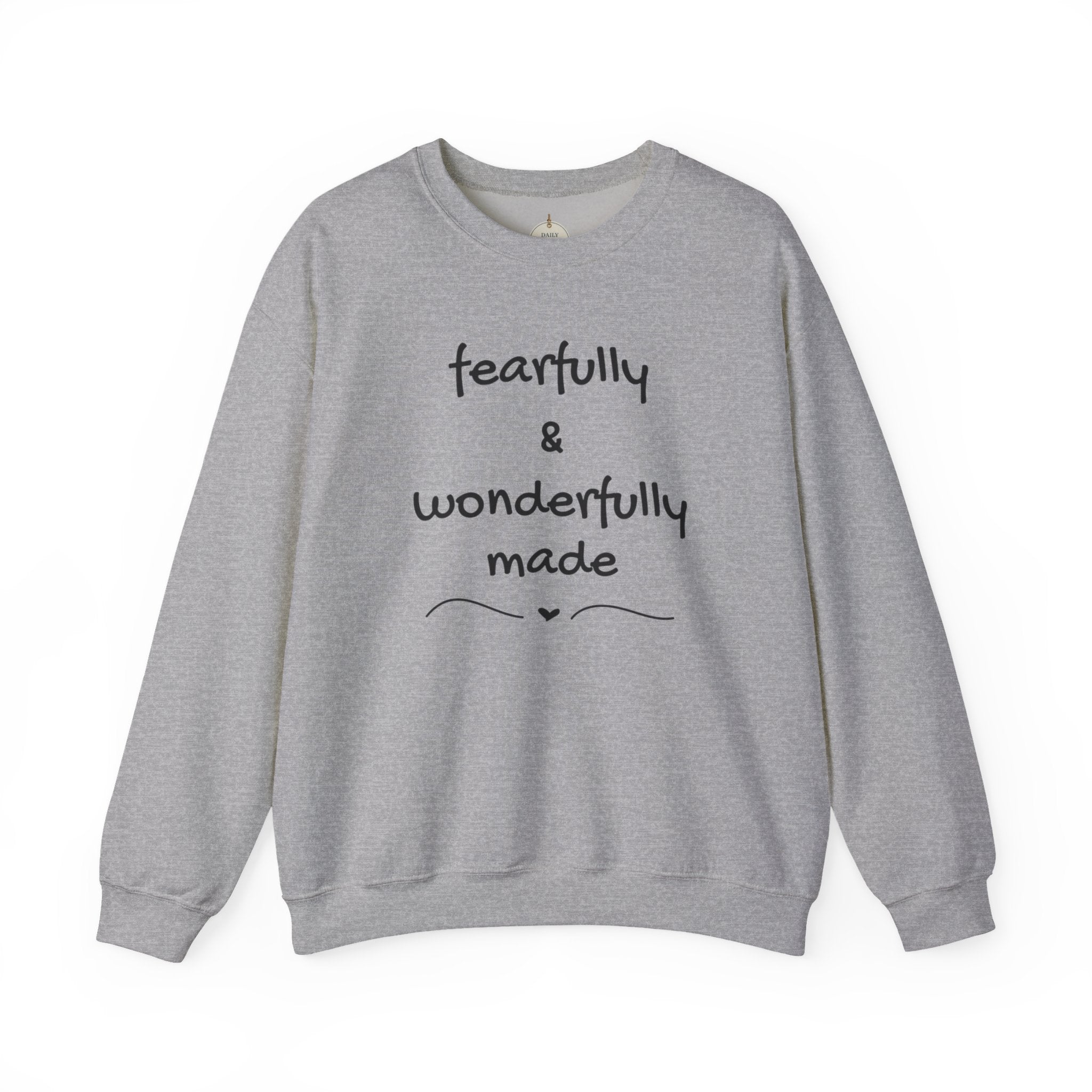Faith-Based Crewneck Sweatshirt — "Fearfully & Wonderfully Made" Inspirational Pullover
