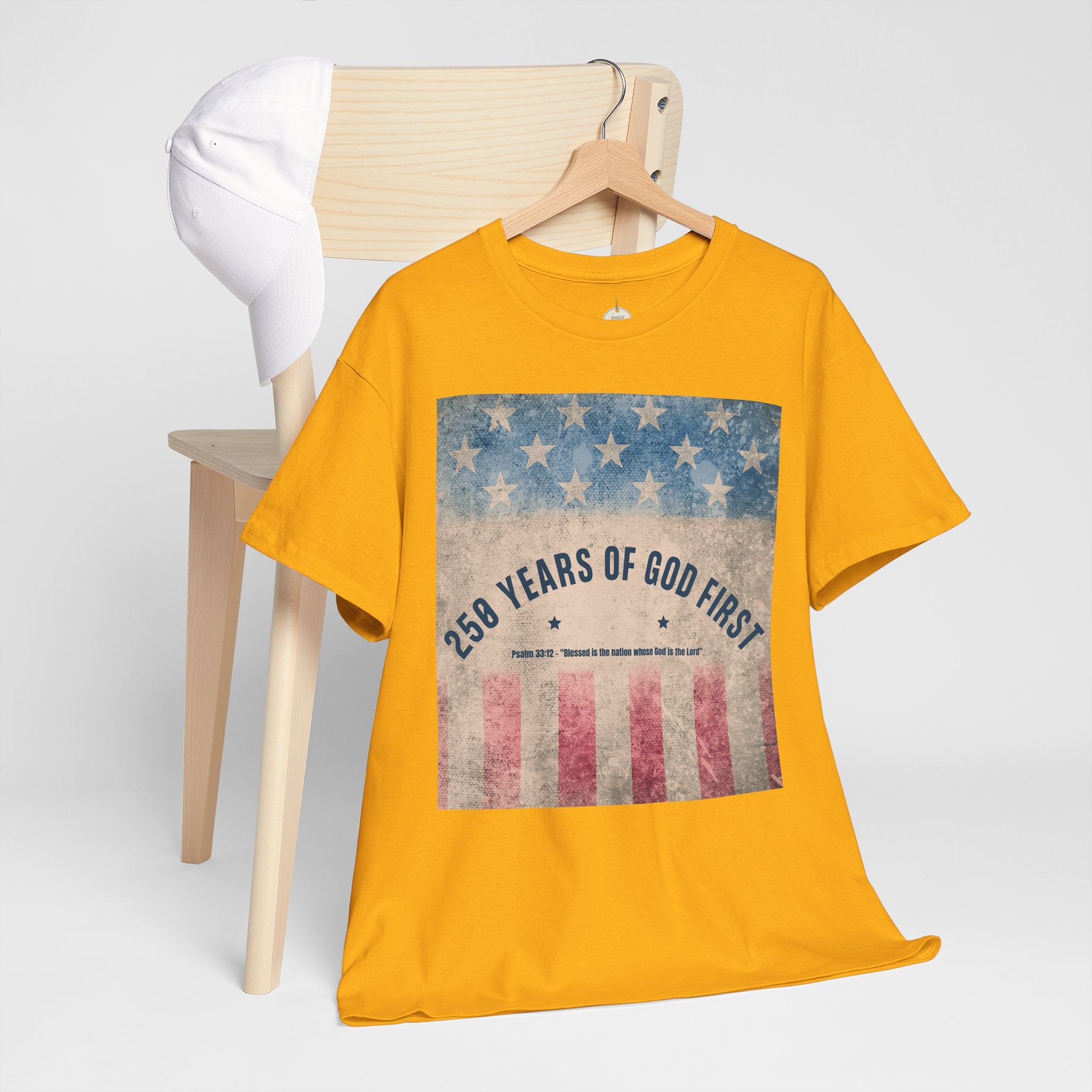 God First 250 Years Vintage American Flag  and Patriotic T-Shirt