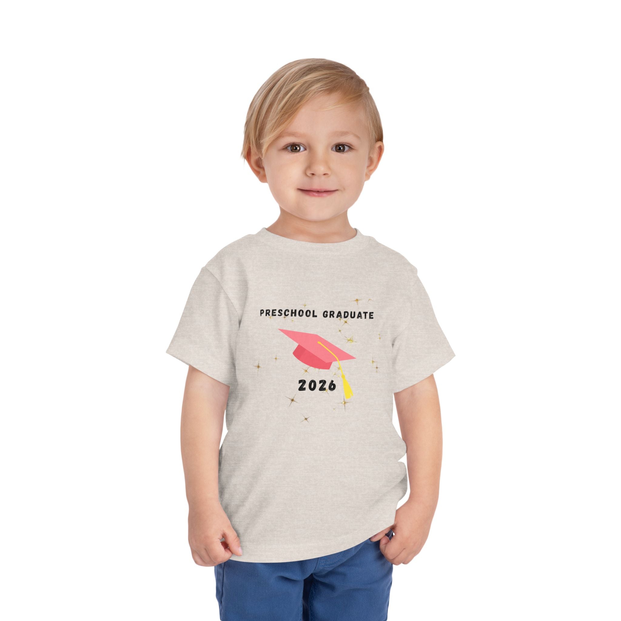 Preschool Graduate 2026 Toddler Tee — Pink Graduation Cap Shirt