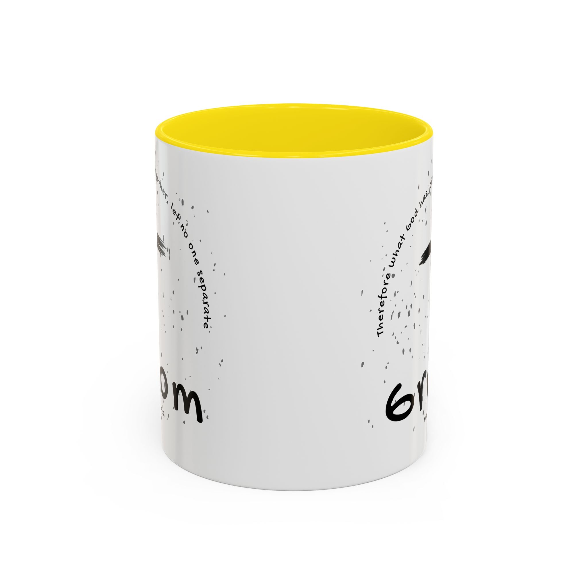 Groom Faith Coffee Mug – Cross & Matthew 19:6 Wedding Gift