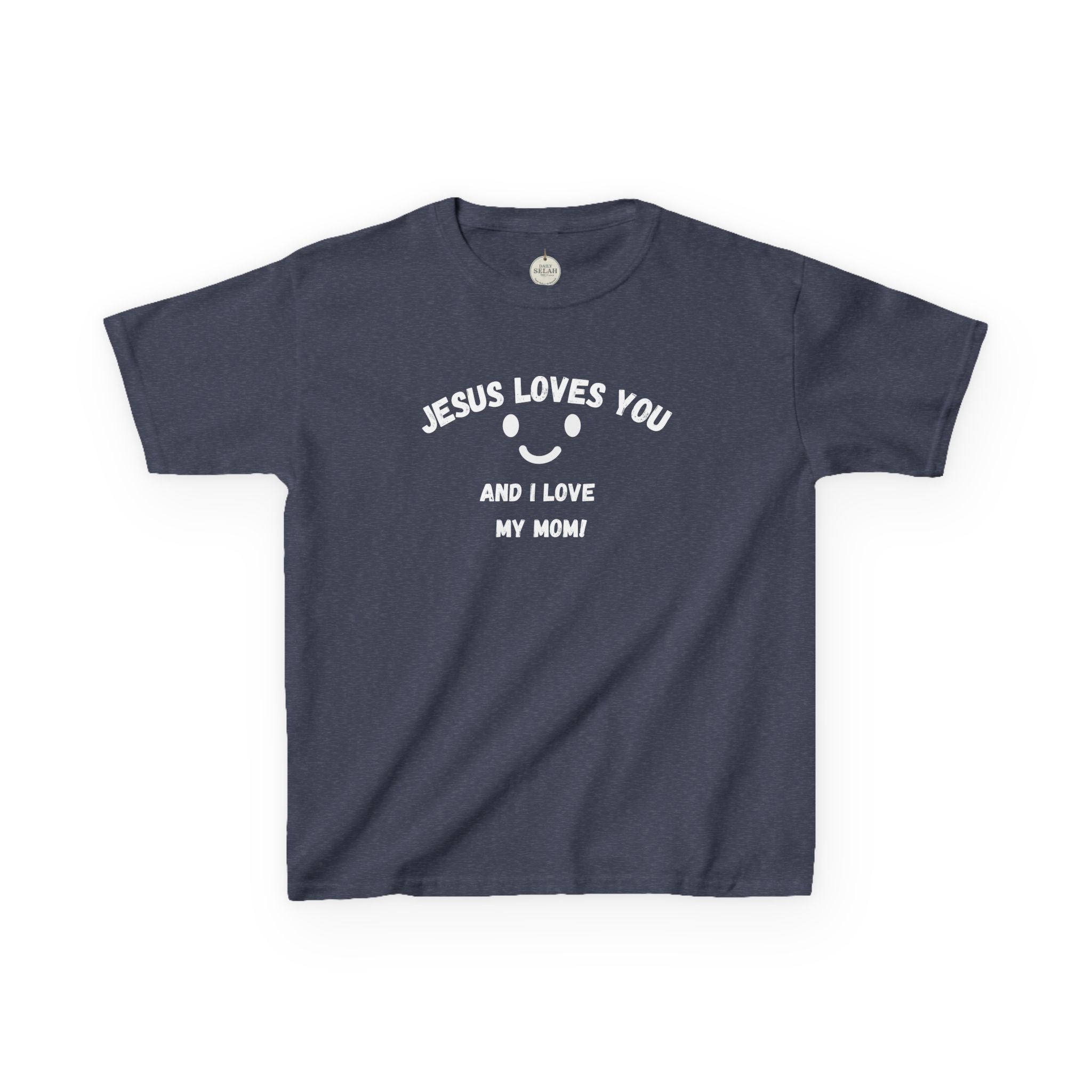 Kids T-Shirt — "Jesus Loves You" Smiley Flower Christian Tee