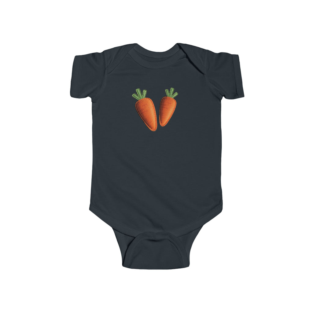 Baby Carrot Graphic Bodysuit — Cute Vegetable Infant Onesie Easter