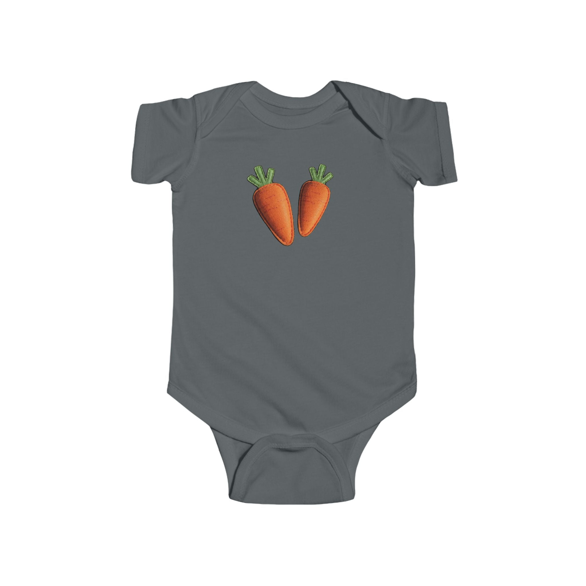 Baby Carrot Graphic Bodysuit — Cute Vegetable Infant Onesie Easter