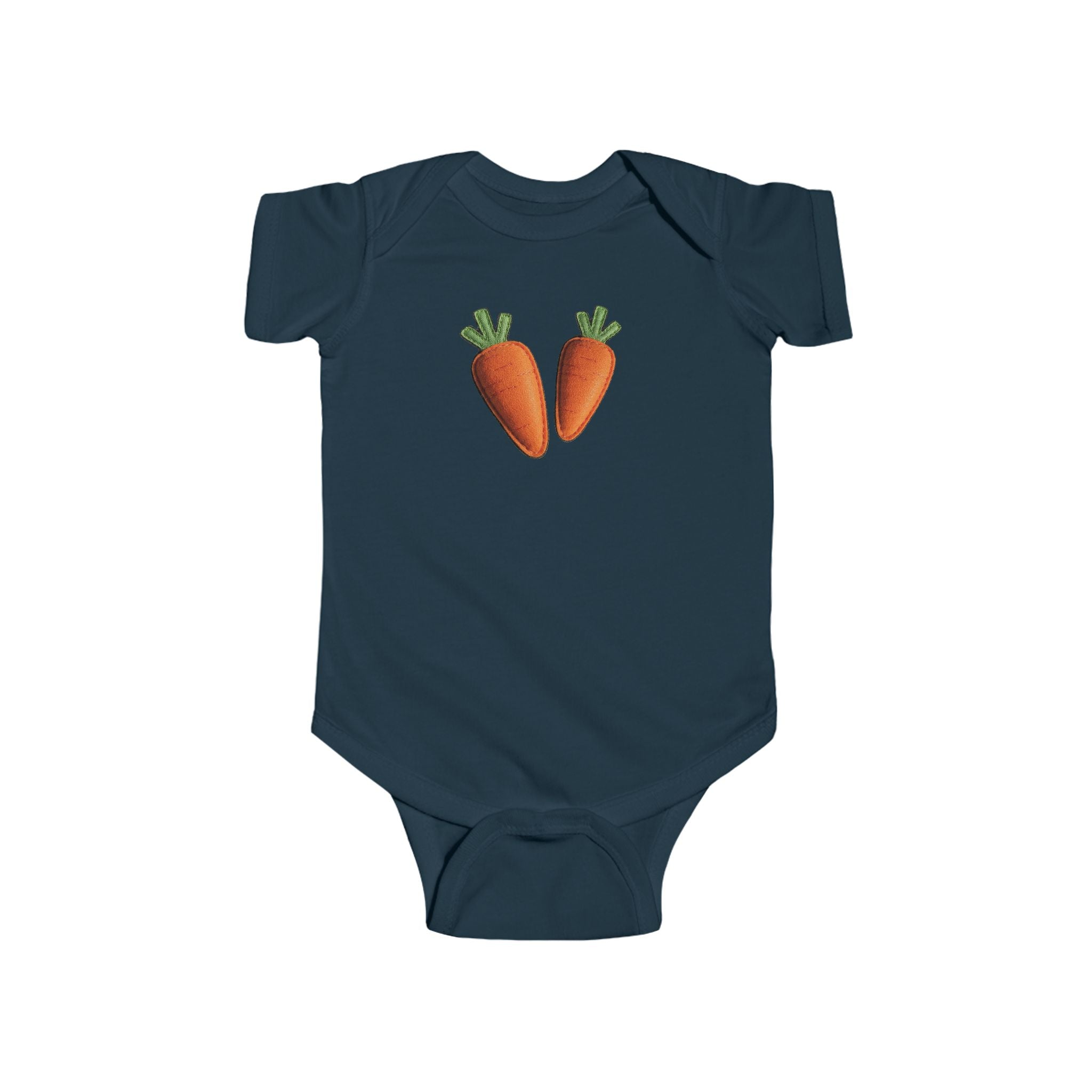 Baby Carrot Graphic Bodysuit — Cute Vegetable Infant Onesie Easter