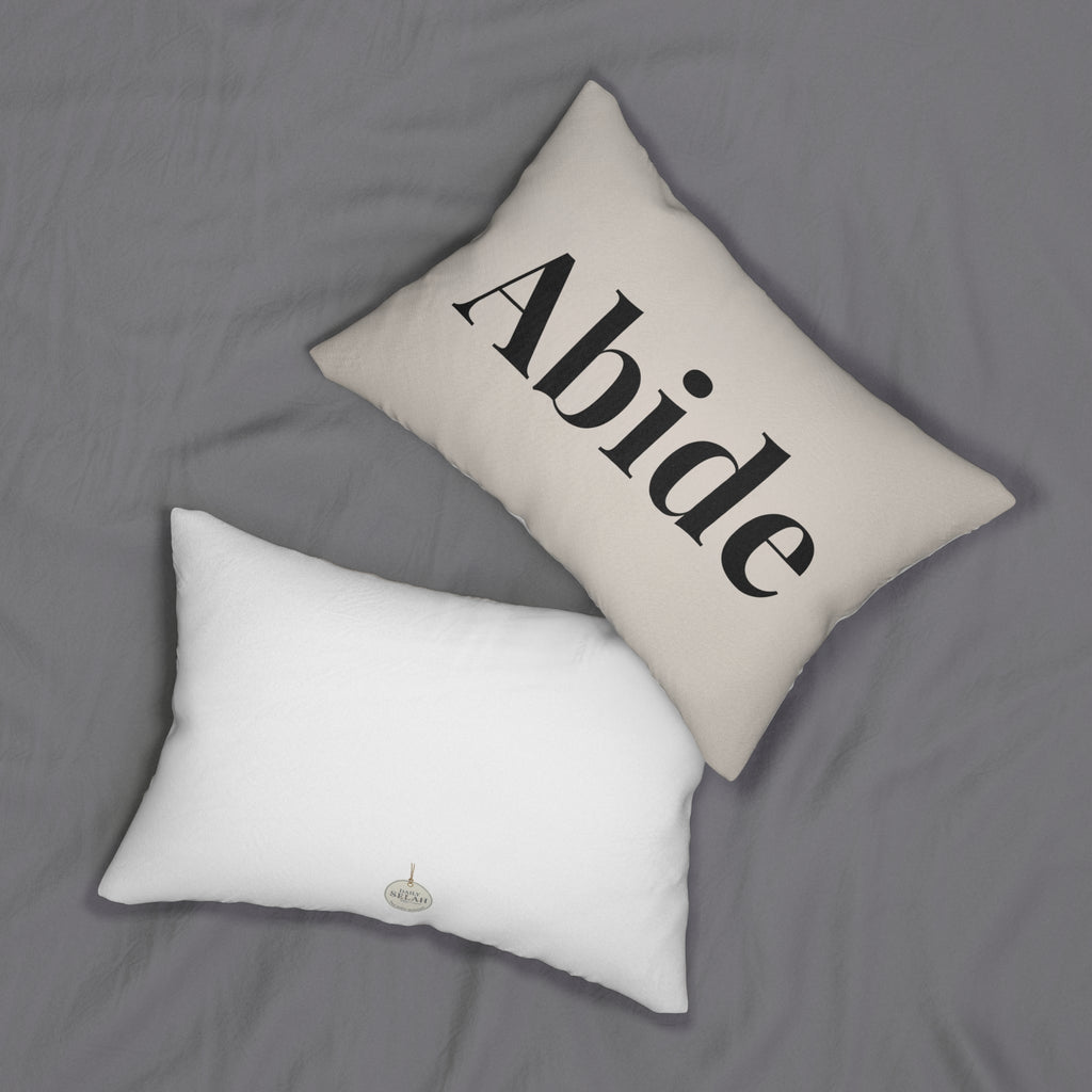 Abide Lumbar Pillow — Minimalist Neutral Faith-Inspired Decorative Throw Pillow