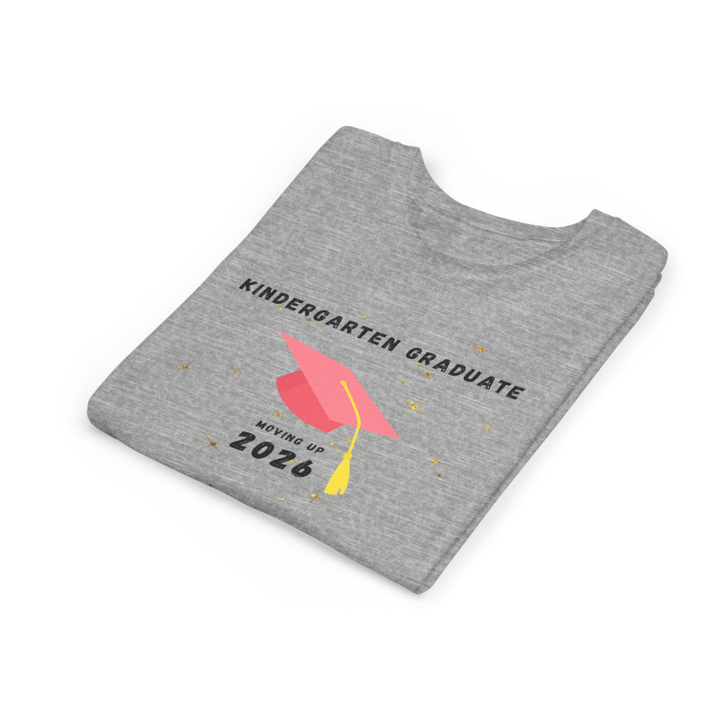 Kindergarten Graduate 2026 Youth Tee — Moving Up Graduation Cap Shirt
