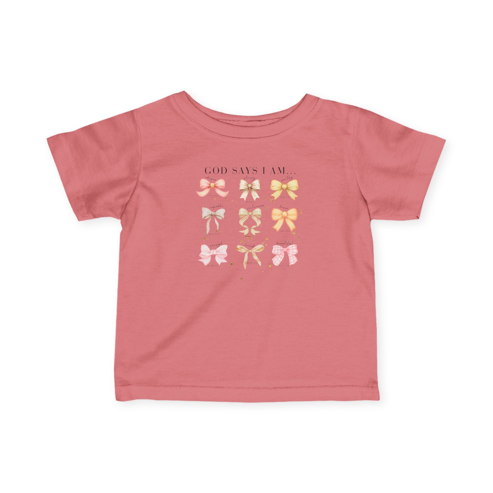 Infant Tee — Pastel Bows Baby Shirt God Say I Am...