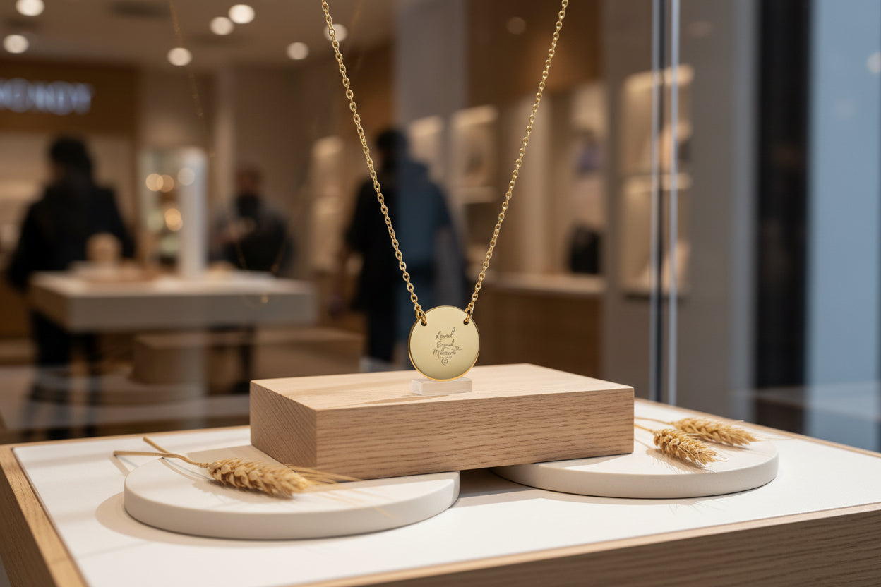 Loved Beyond Measure Engraved Circle Necklace — Ephesians 3:19 Faith Gift