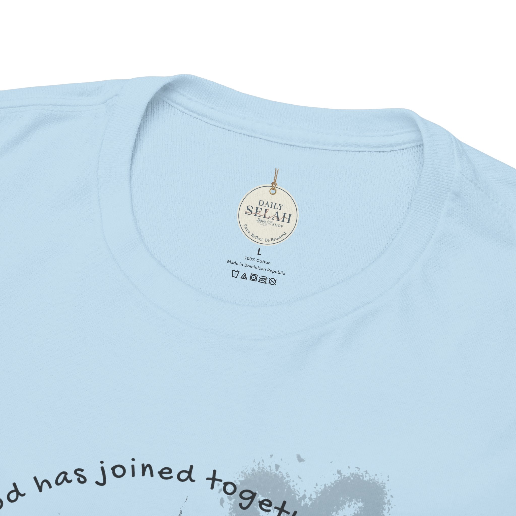 Bride T-Shirt — Christian Cross & Hearts Bridal Faith Tee - Christian - Matthew 19:6