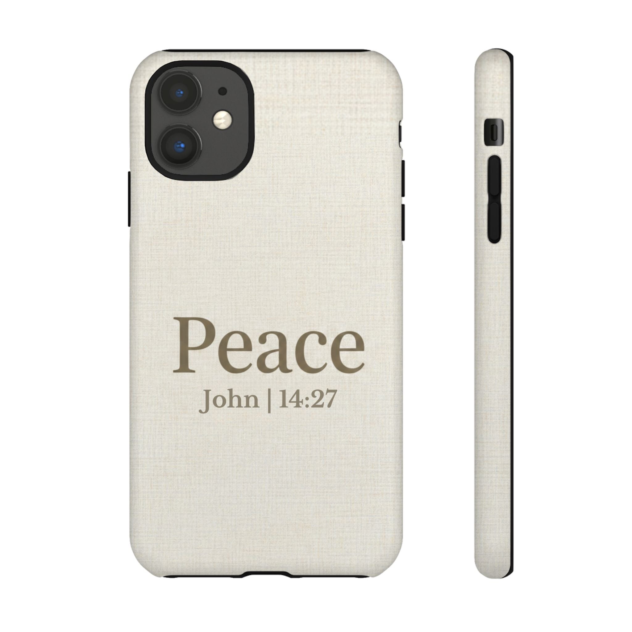 Peace (John 14:27) Phone Case — Minimalist Christian Scripture iPhone & Android Cover
