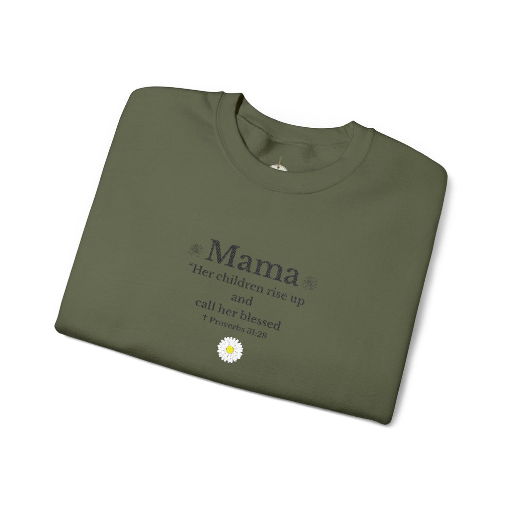 Mama Sunshine Crewneck Sweatshirt — "Mama the sunshine in my soul" Cozy Mom Gift - Embroidered
