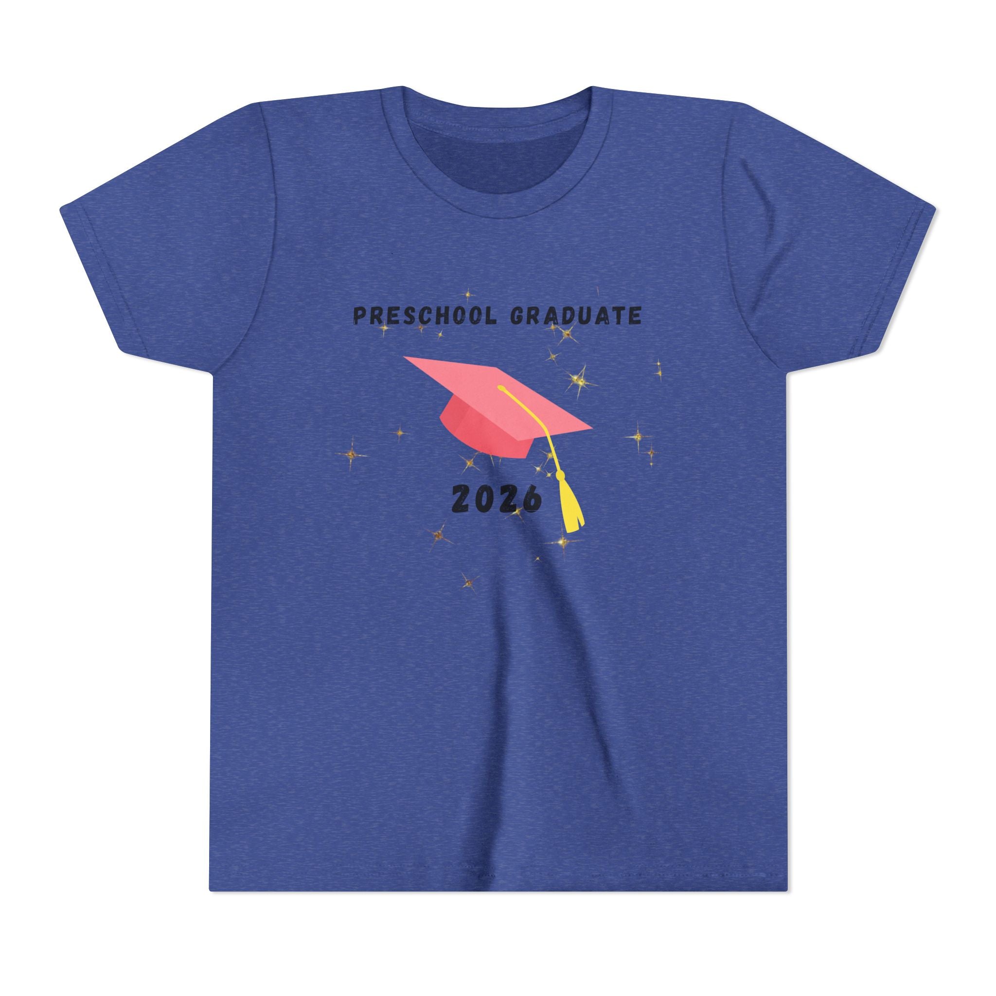 Preschool Graduate 2026 Youth Tee — Pink Graduation Cap Kids Shirt