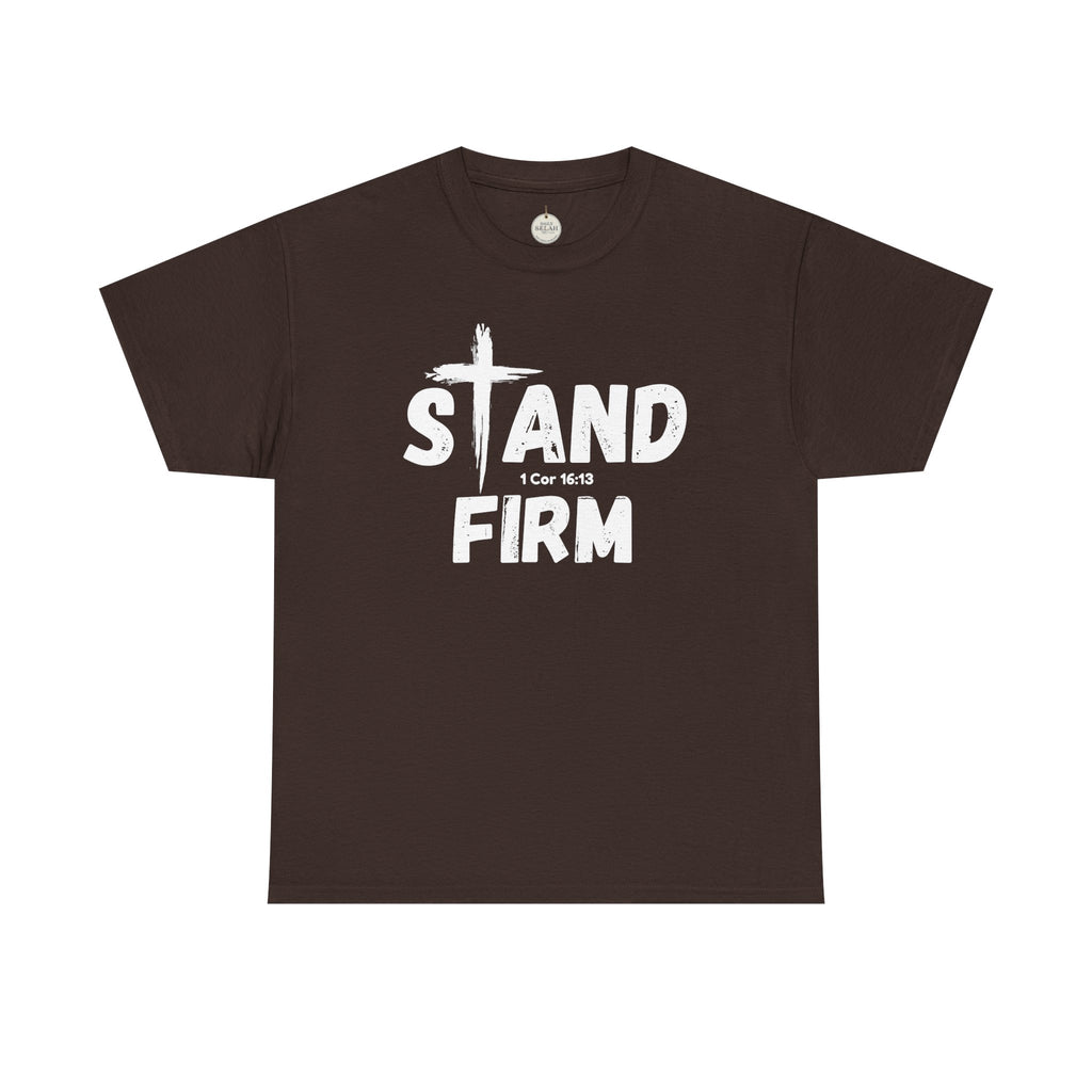 Stand Firm T-Shirt — Christian Faith Tee with Cross & 1 Cor 16:13 Inspirational Design