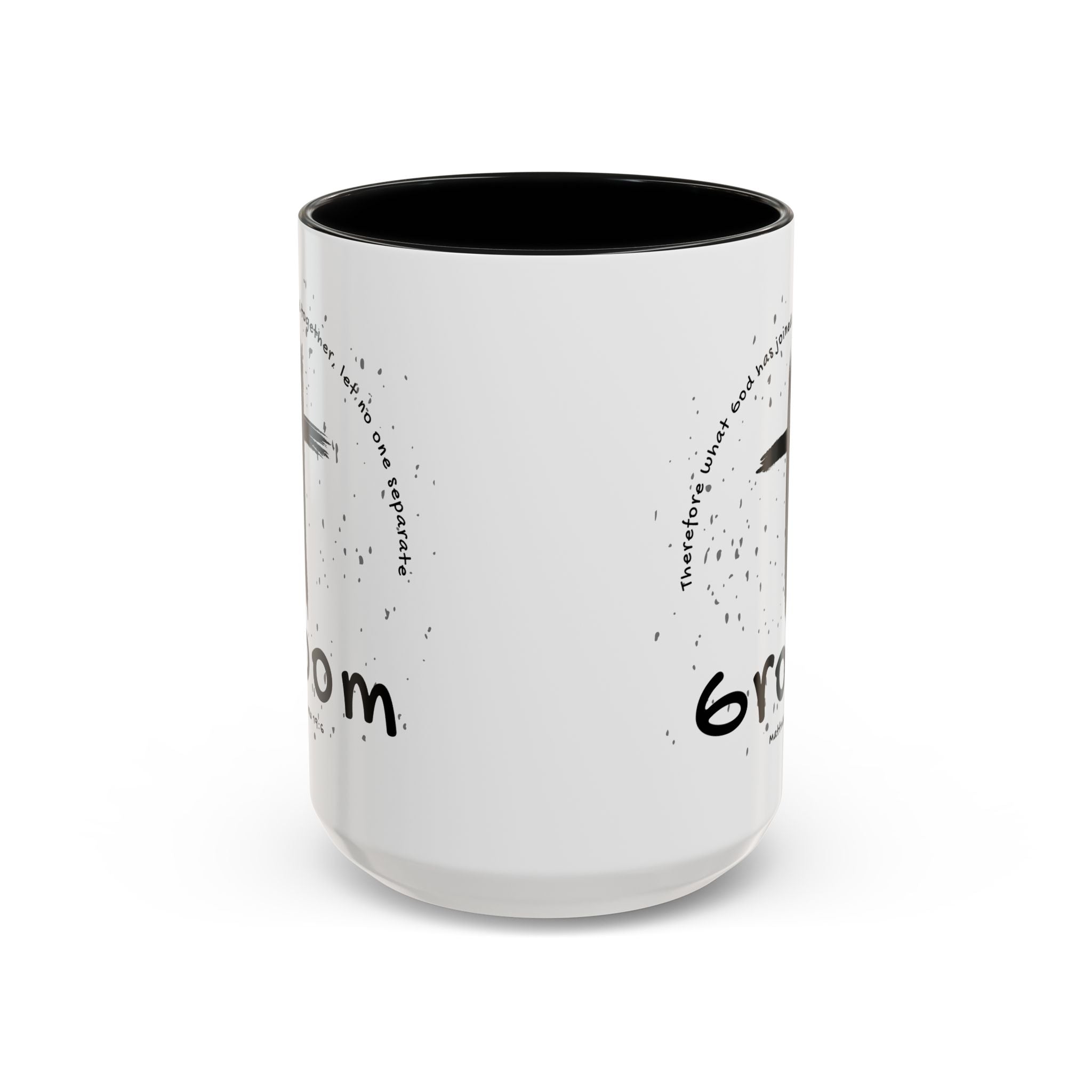 Groom Faith Coffee Mug – Cross & Matthew 19:6 Wedding Gift