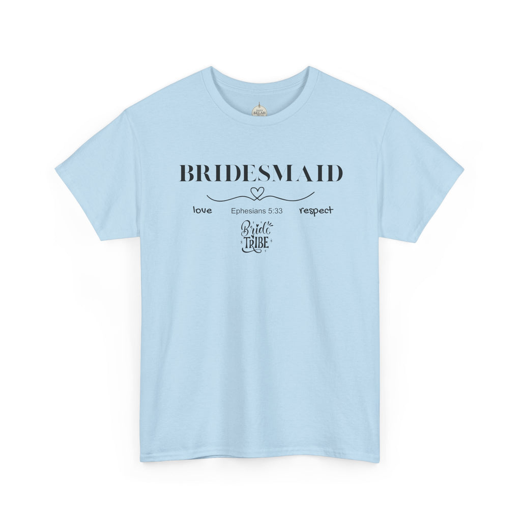 Bridesmaid T-Shirt — Elegant Script Bridal Party Tee (‘Bridesmaid’ with Heart) - Christian