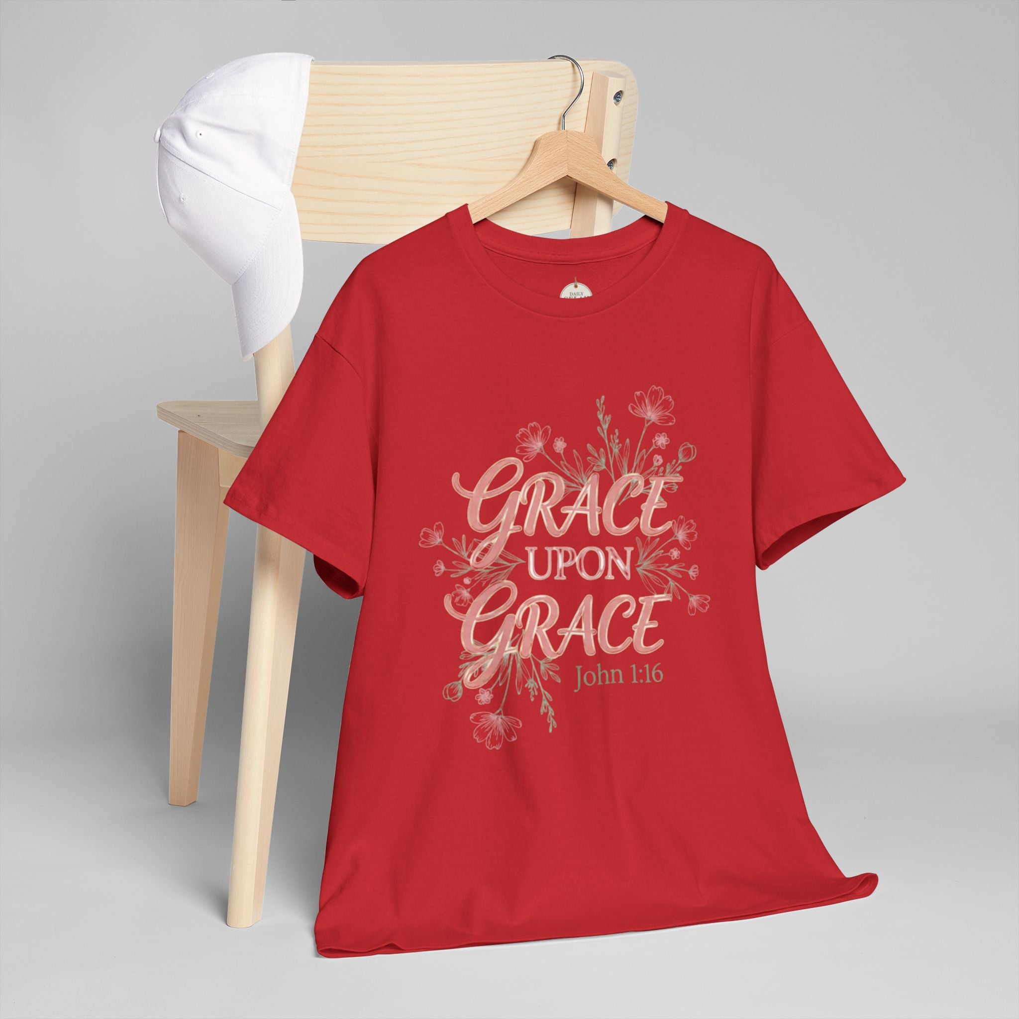 Grace Upon Grace Tee — John 1:16 Floral Christian T-Shirt