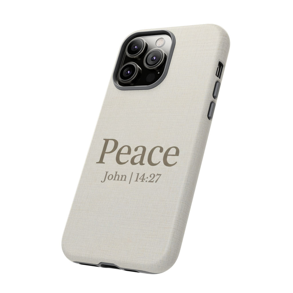 Peace (John 14:27) Phone Case — Minimalist Christian Scripture iPhone & Android Cover