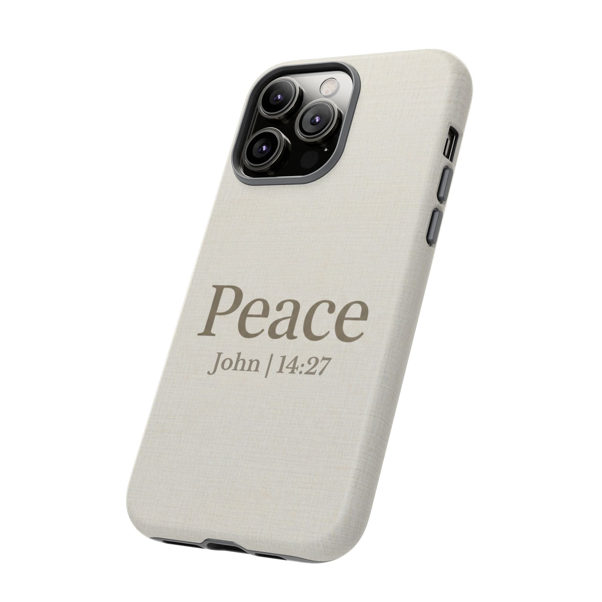 Peace (John 14:27) Phone Case — Minimalist Christian Scripture iPhone & Android Cover
