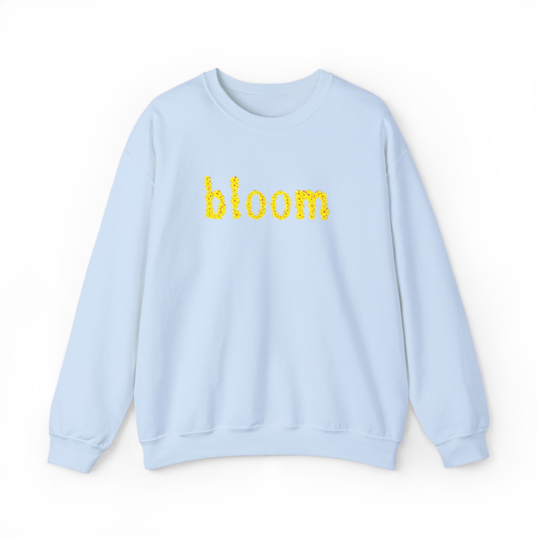 Embroidered Bloom Floral Crewneck Sweatshirt — Yellow Daisy “bloom” Design
