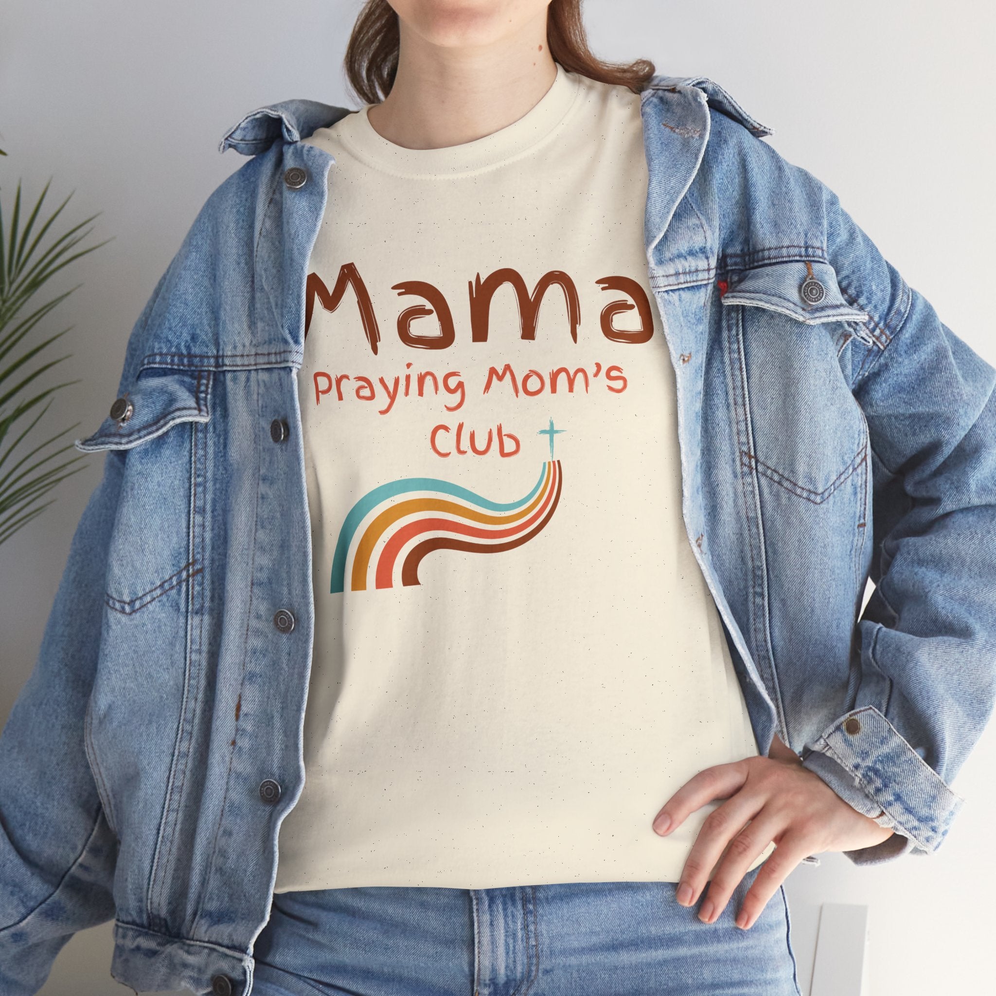 Mama Praying Mom's Club Tee — Inspirational Christian Mama T-Shirt with Rainbow - Mother's Day Gift