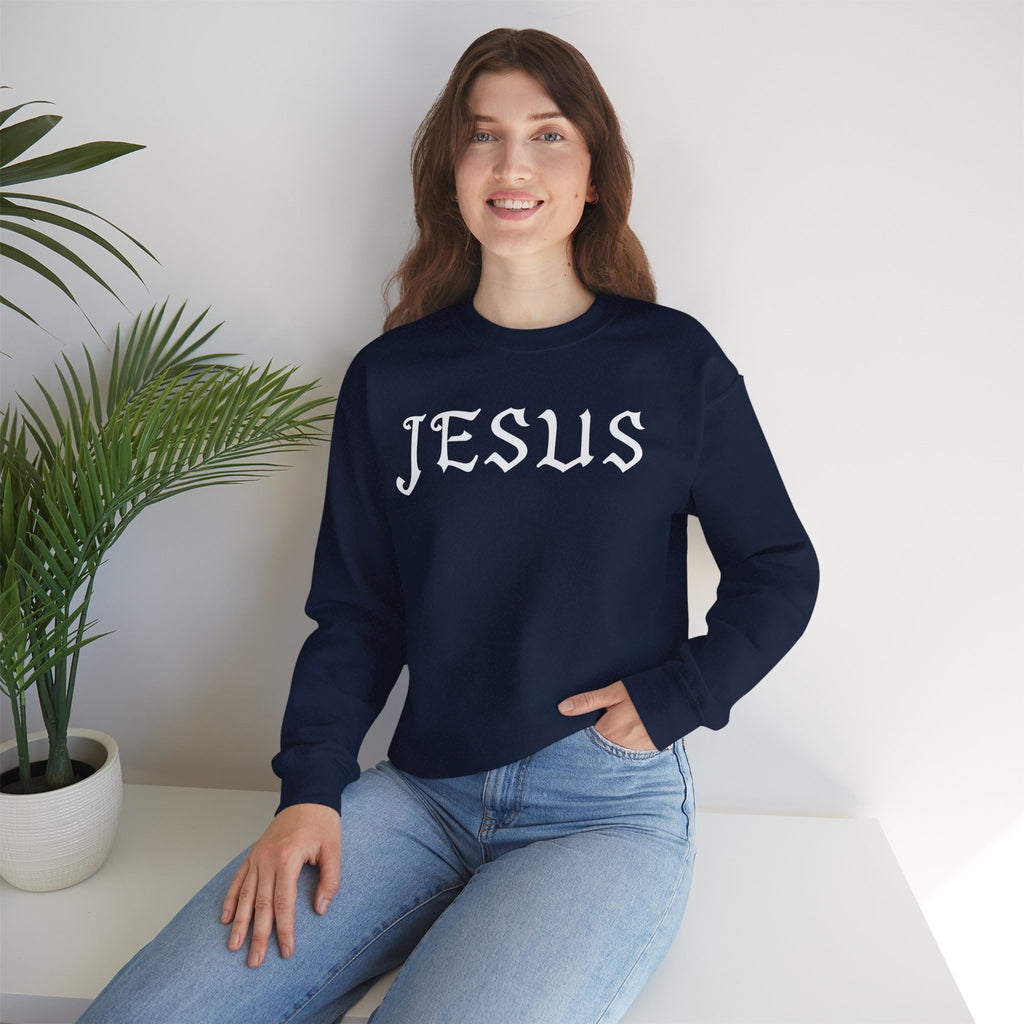 Jesus Crewneck Sweatshirt — Minimal Christian Faith Pullover