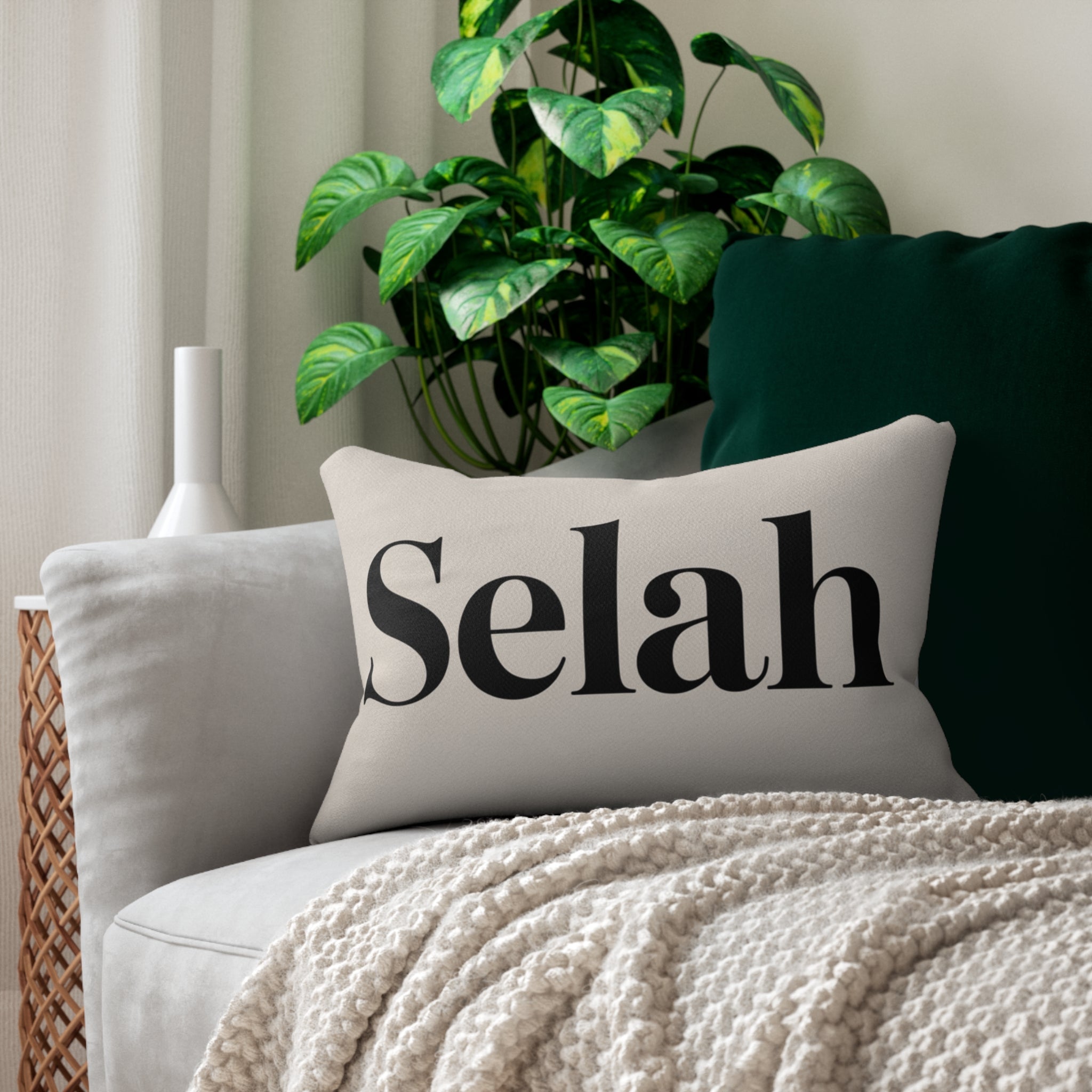 Selah Lumbar Pillow – Minimalist Faith-Inspired Accent Pillow