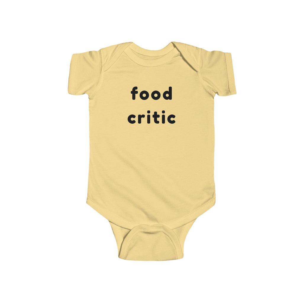 Infant Bodysuit "food critic" – Cute Baby Onesie Gift