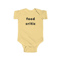 Infant Bodysuit "food critic" – Cute Baby Onesie Gift