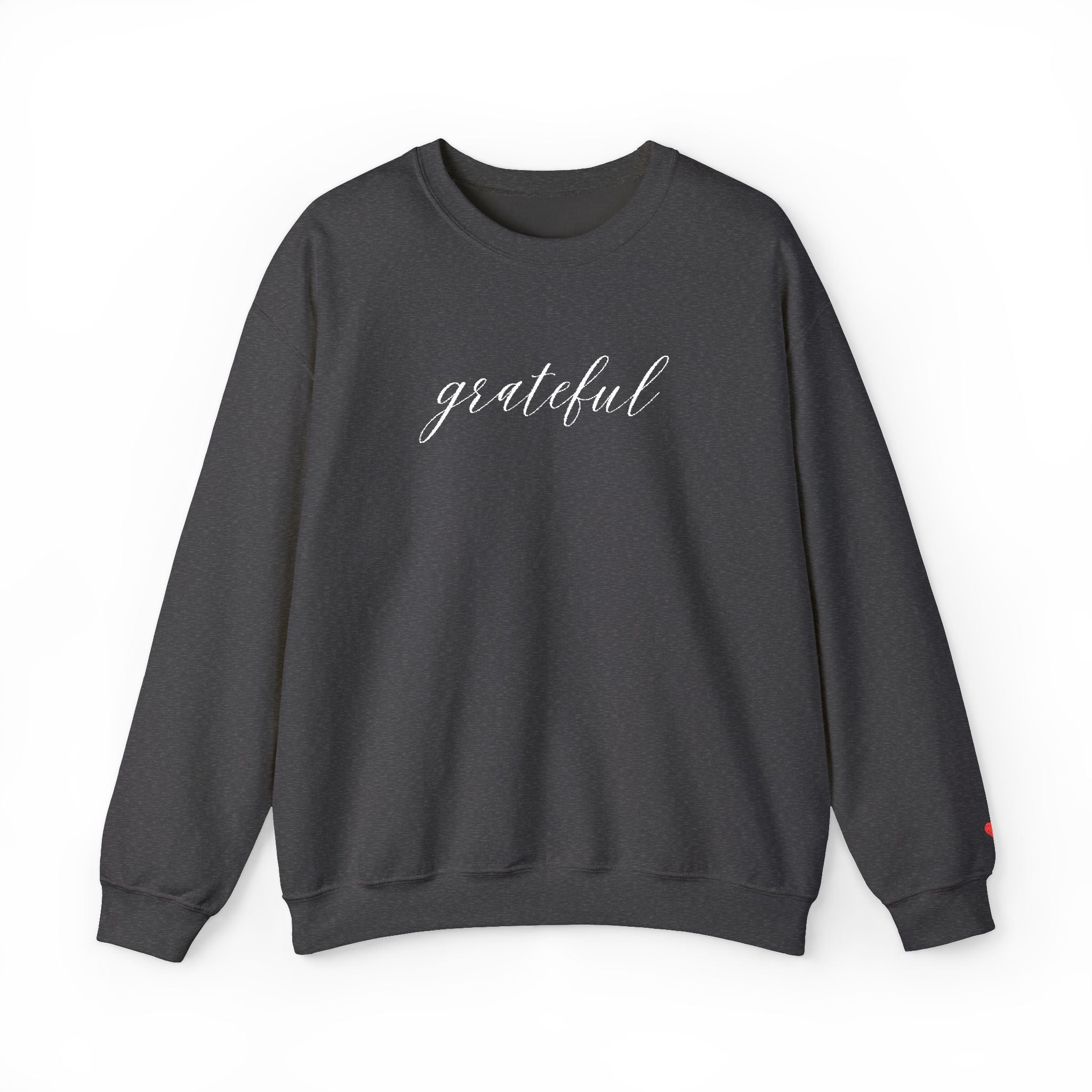 Embroidered Grateful Script Crewneck Sweatshirt